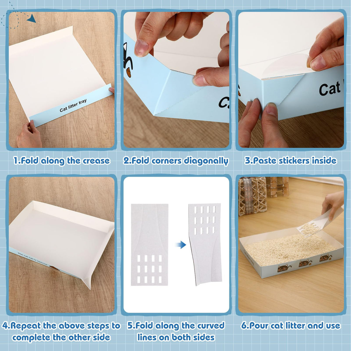 30 Pack Disposable Litter Boxes with Scoop G553