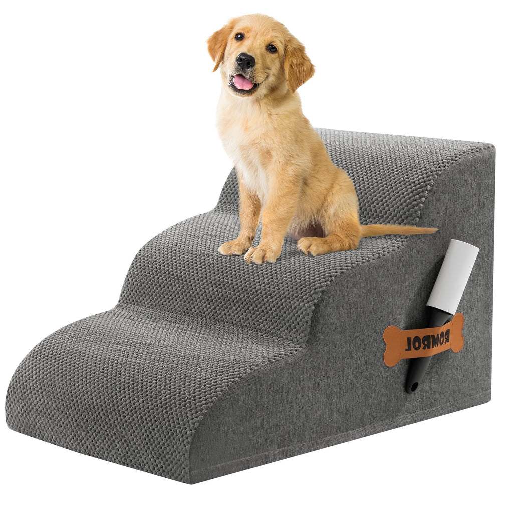 3-Steps Dog Stairs Ramp with Non-Slip Waterproof Fabric Cover E272