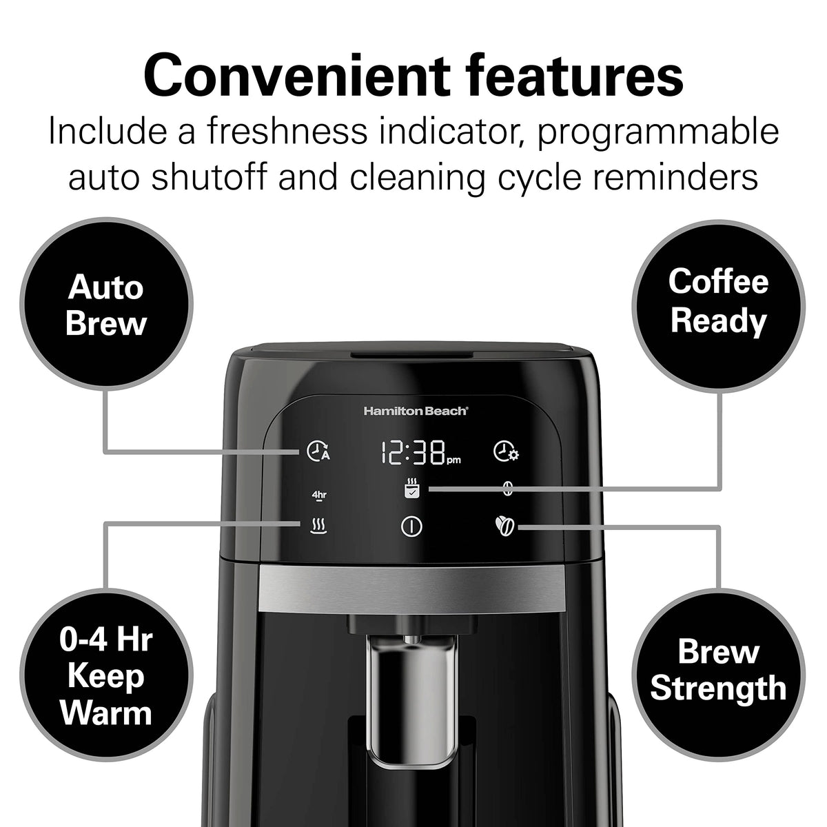 Programmable Dispensing Drip Coffee Maker with 14 Cup Brew Pot, Black I848