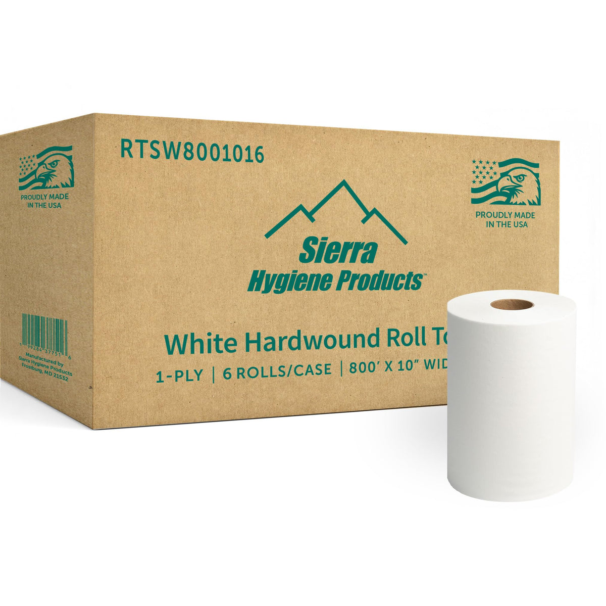 White 1-Ply Hardwound Paper Towels, 6 Rolls L3571