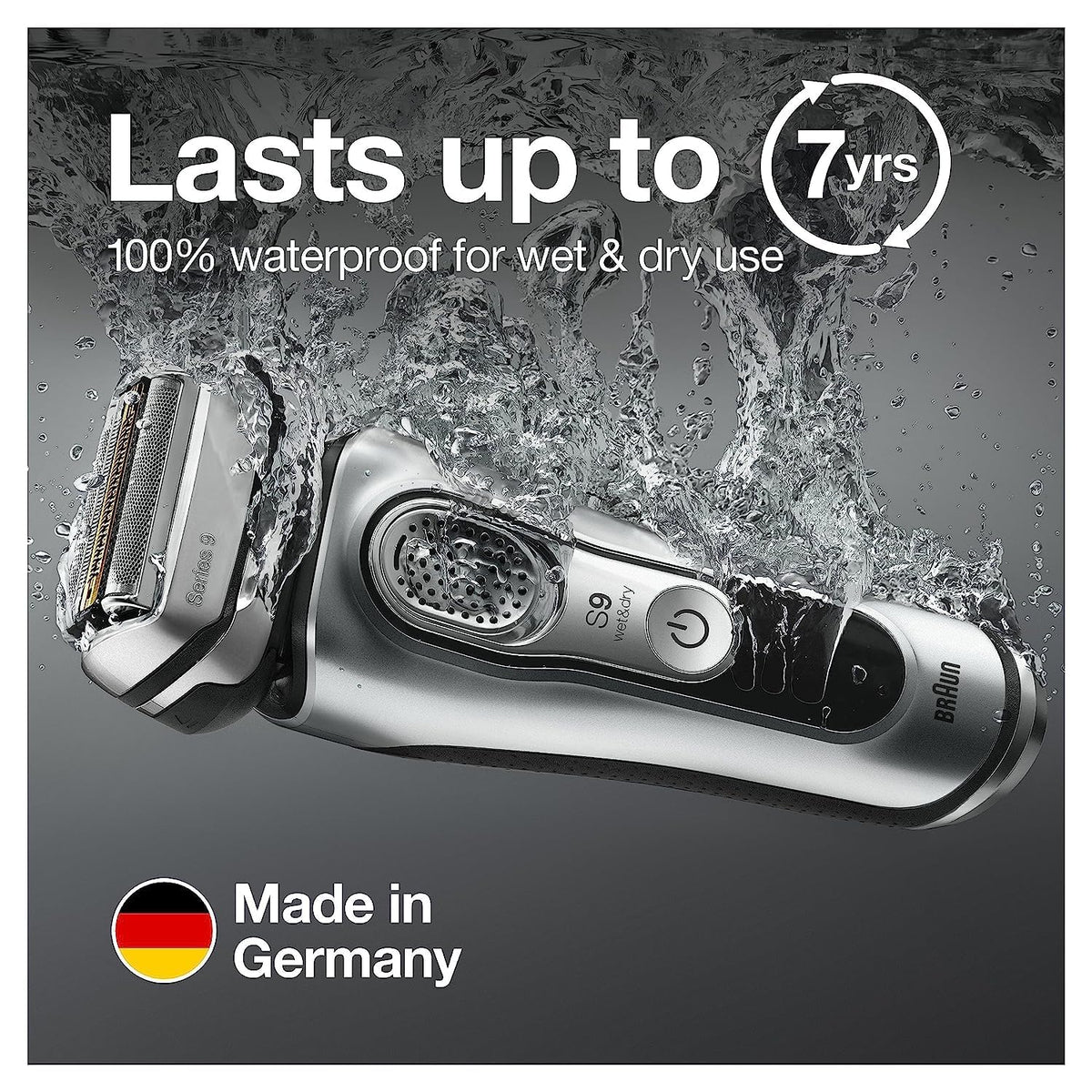 Electric Razor for Men, Waterproof Foil Shaver, Wet & Dry Shave, Silver N381