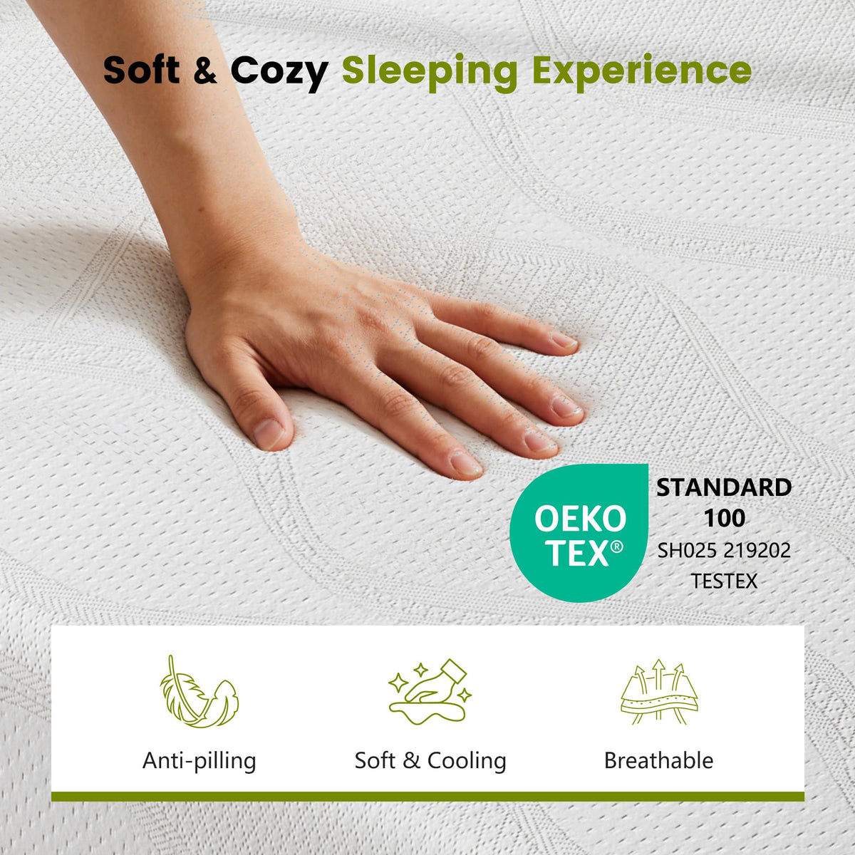 6 Inch Green Tea Gel Memory Foam Mattress Z108