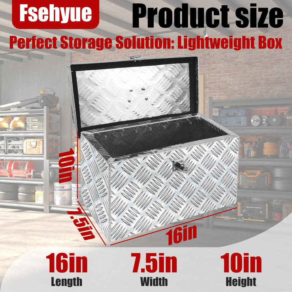 16 Inch Aluminum Waterproof Truck Tool Box with Lock and Keys Y99998