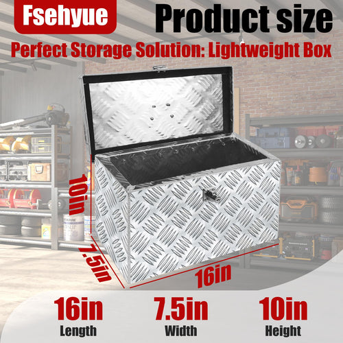 16 Inch Aluminum Waterproof Truck Tool Box with Lock and Keys Y99998