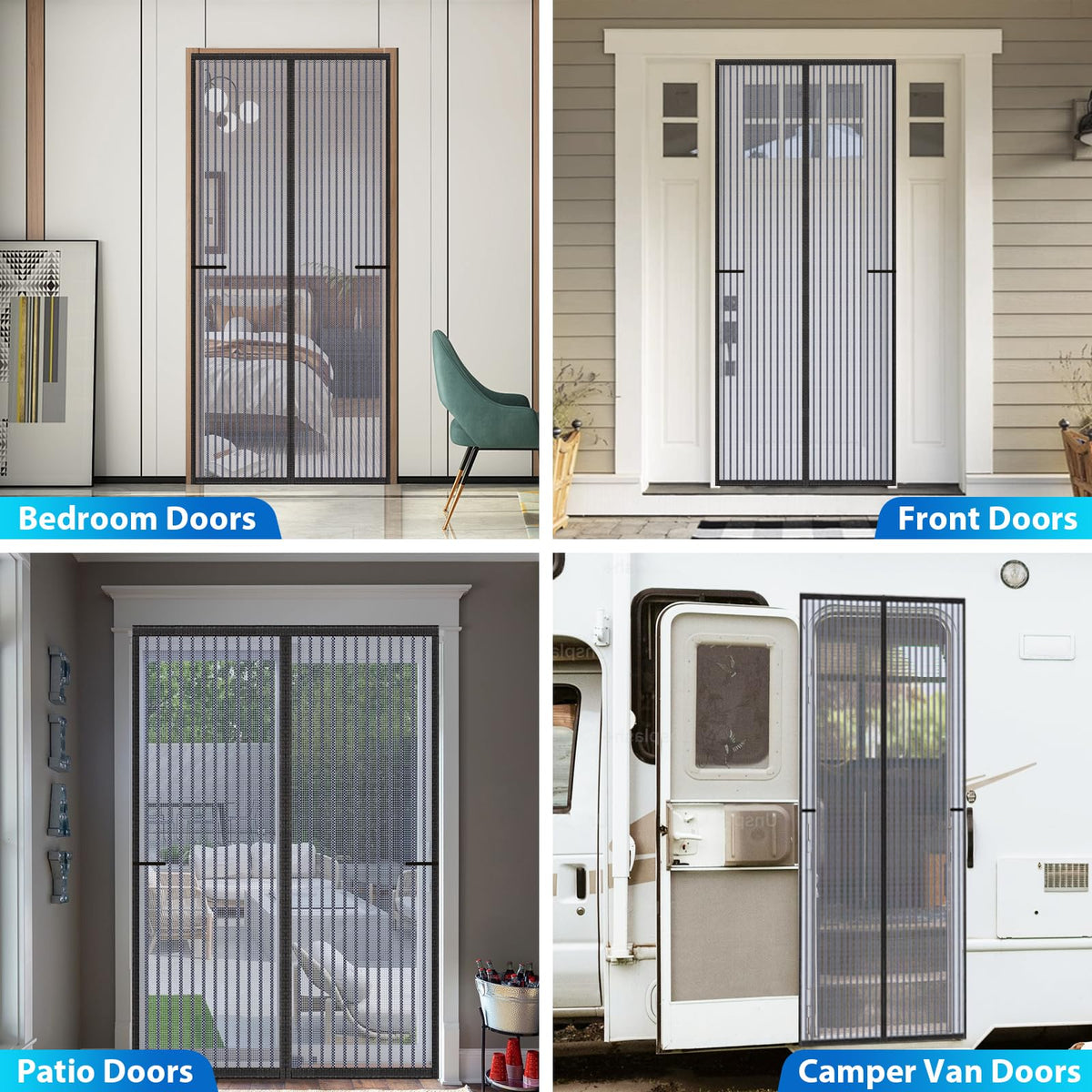 Magnetic Closure Fiberglass Screen Door Mesh 36 Inch X 82 Inch C648