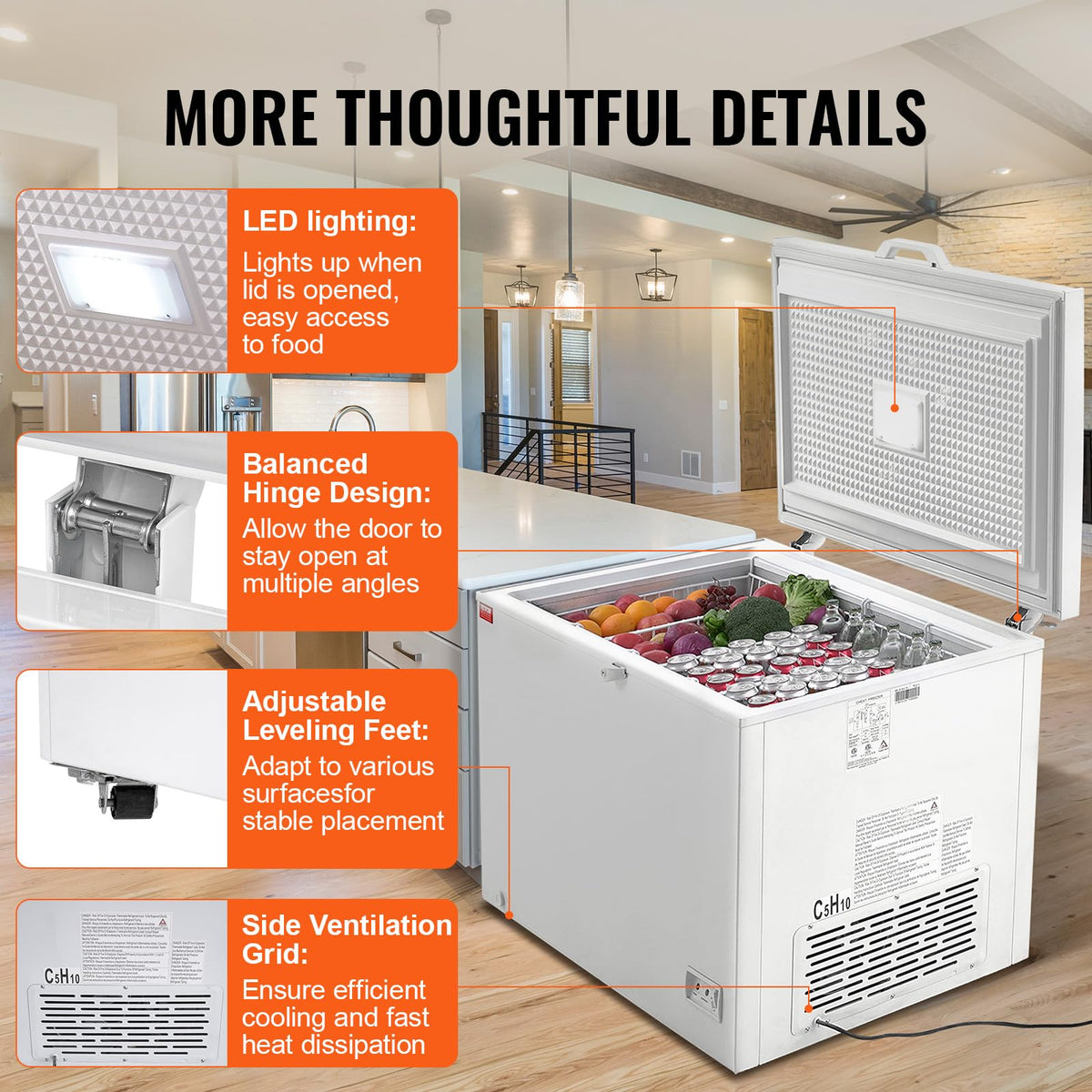 12.8 Cu.ft Chest Freezer with 4 Removable Baskets A804898