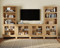 Oak Modular TV Stand with Bookshelves W46663