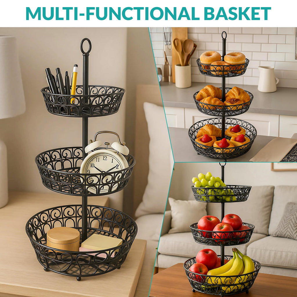 3-Tier Metal Fruit Basket F328