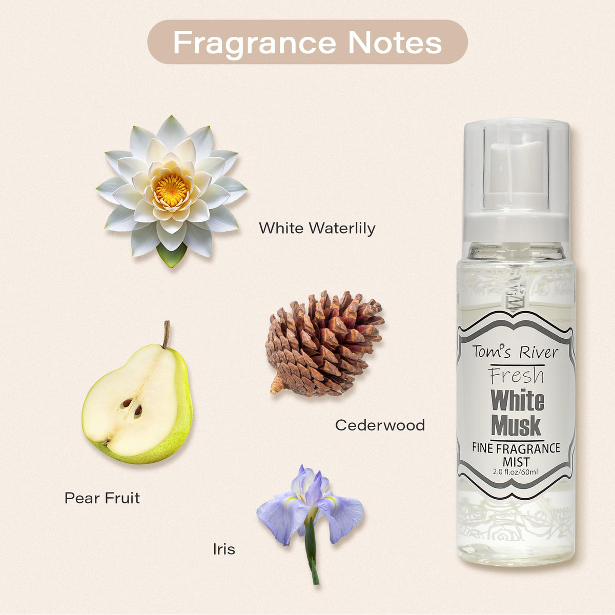 White Musk Scented Body & Hair Mist Pack of 3 2 fl oz F81417