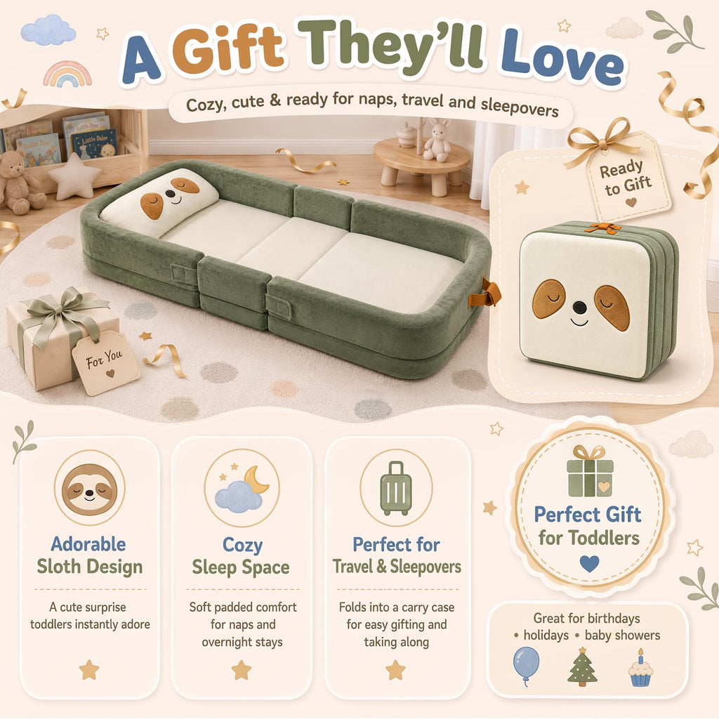 Foldable Portable Toddler Travel Bed with Pillow J25127