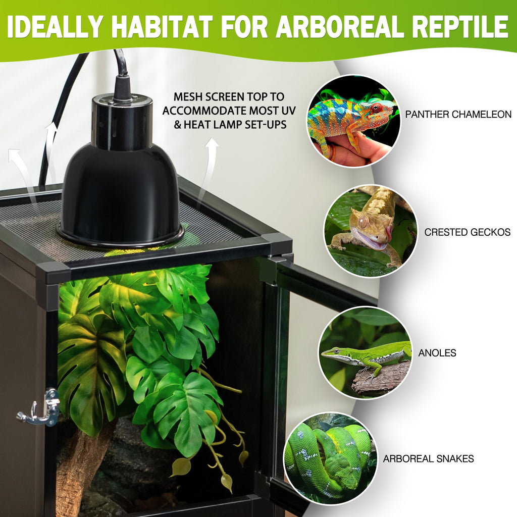 12"x12"x18" PVC Reptile Terrarium with Screen & Acrylic Doors S8992