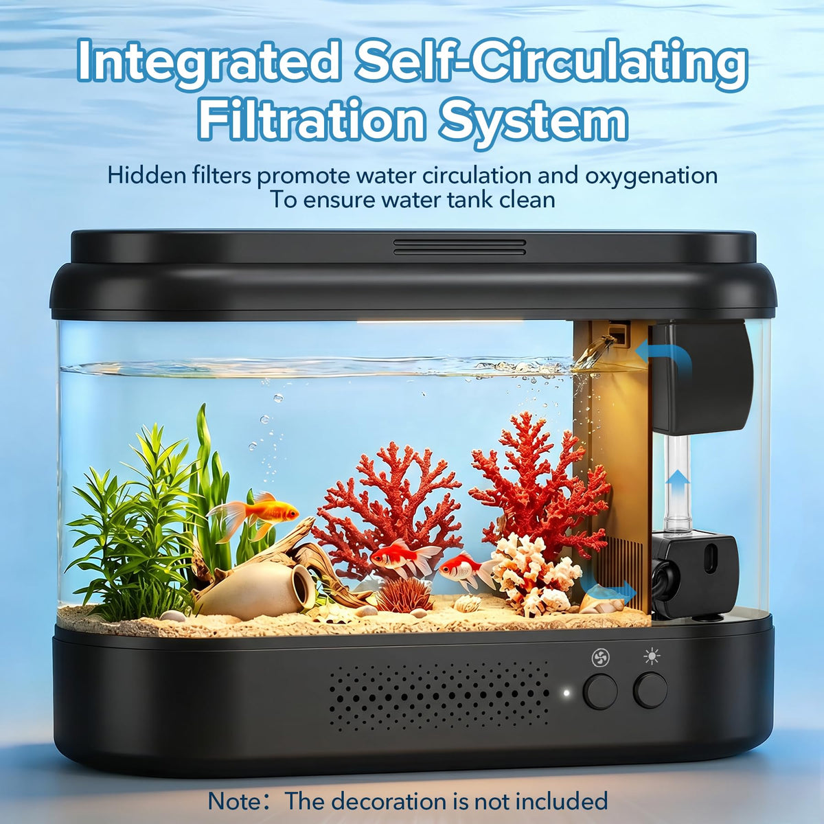 Black 1 Gallon Acrylic Aquarium Kit I323
