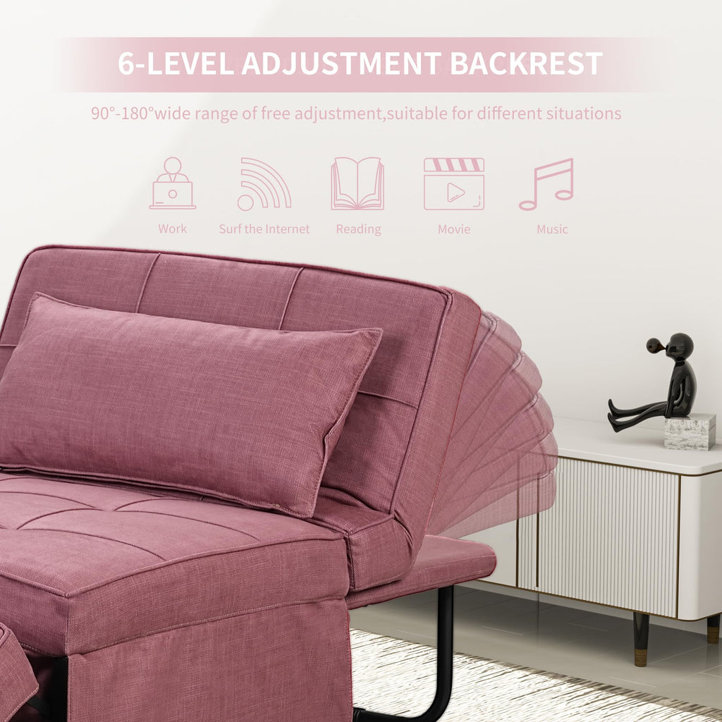 Pink Convertible Sofa Bed Z732