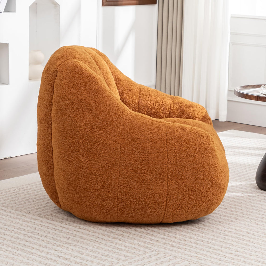 Yellow Tufted Memory Foam Bean Bag Chair O444