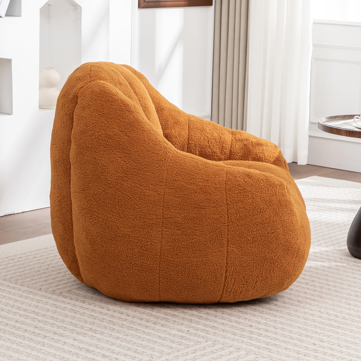 Yellow Tufted Memory Foam Bean Bag Chair O444