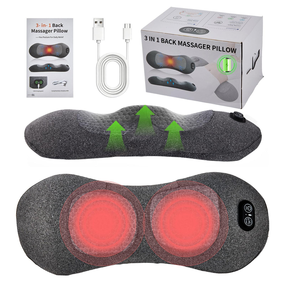 Back Massager with Heat, Vibration, Airbag Stretch J508