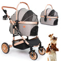 Dog Stroller with Detachable Carrier, Rubber Wheels, 50 lbs, Grey F55901