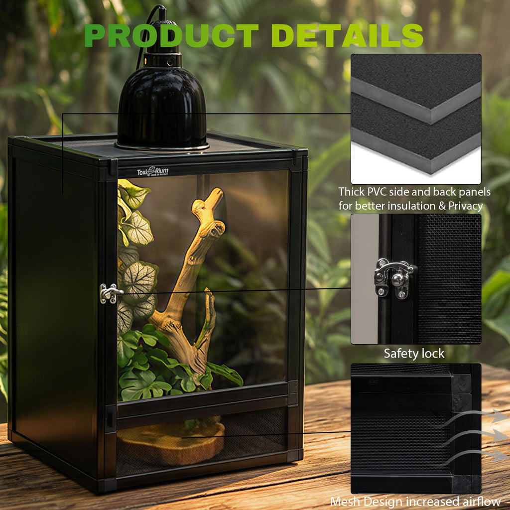 12"x12"x18" PVC Reptile Terrarium with Screen & Acrylic Doors S8992
