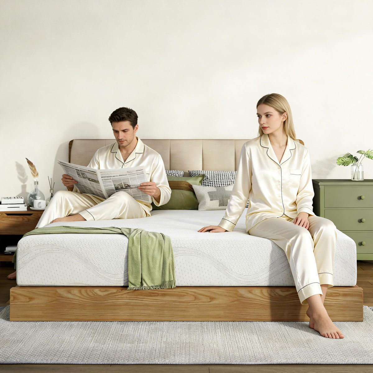 6 Inch Green Tea Gel Memory Foam Mattress Z108