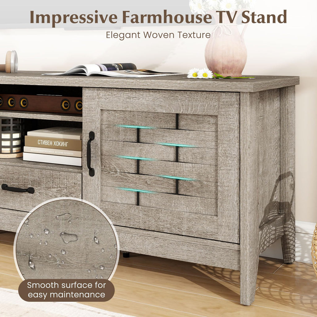 Farmhouse 59" Wood TV Stand with Storage Drawer N837751