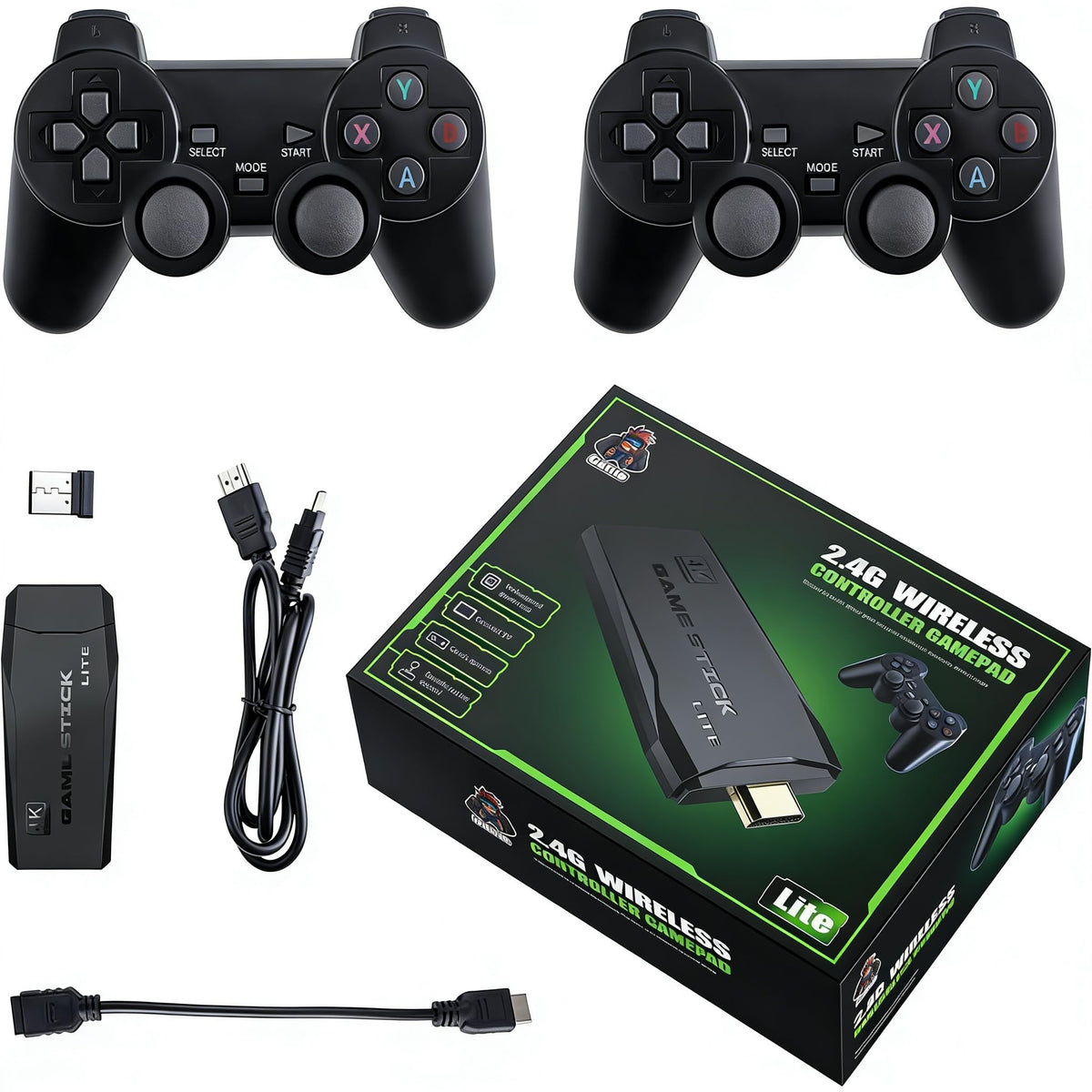 Wireless Retro Game Console 128G Plug & Play Video Game Stick with 2.4G Wireless Controller O225