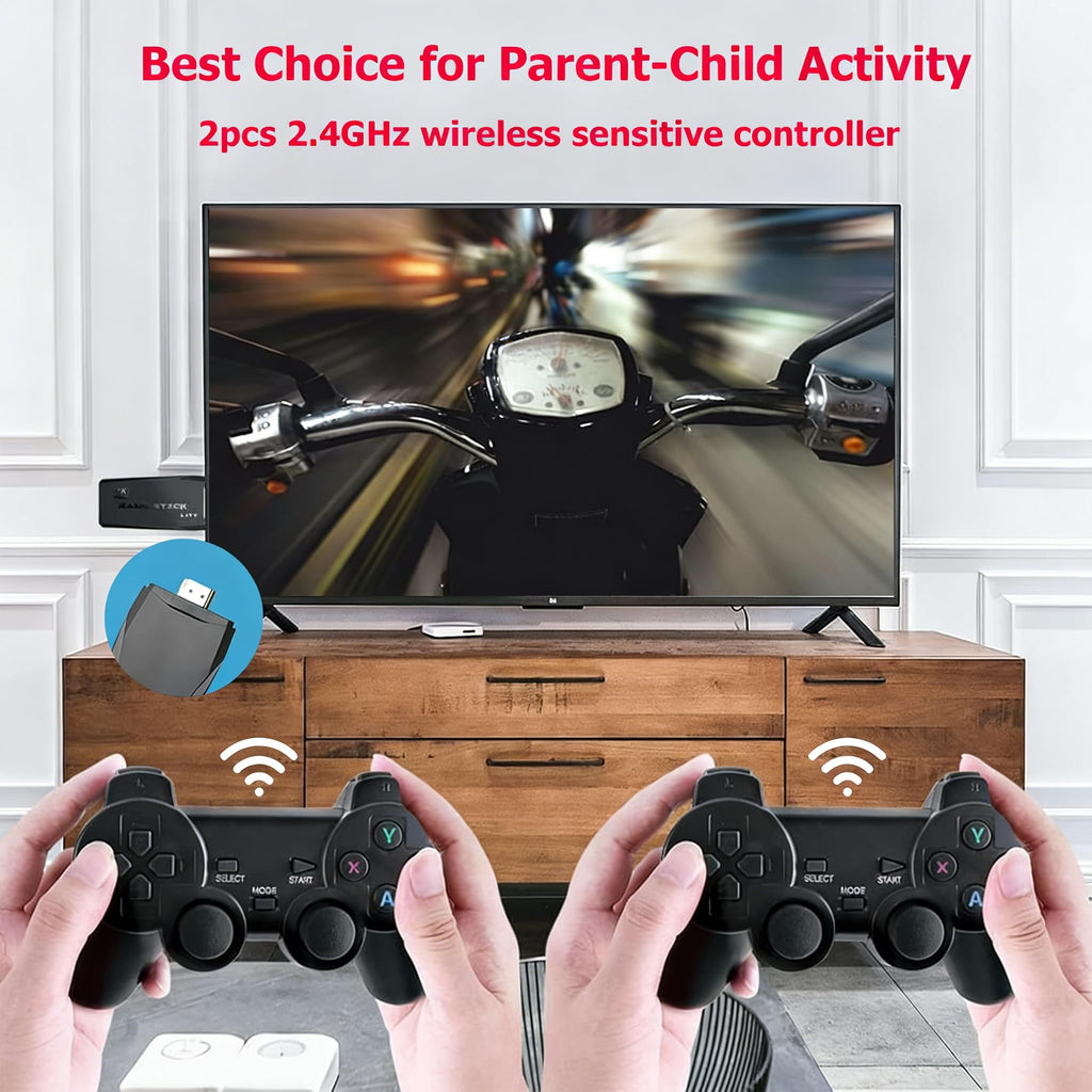 Wireless Retro Game Console 128G Plug & Play Video Game Stick with 2.4G Wireless Controller O225