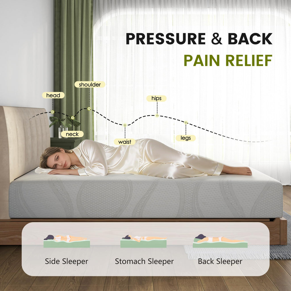 6 Inch Green Tea Gel Memory Foam Mattress Z108