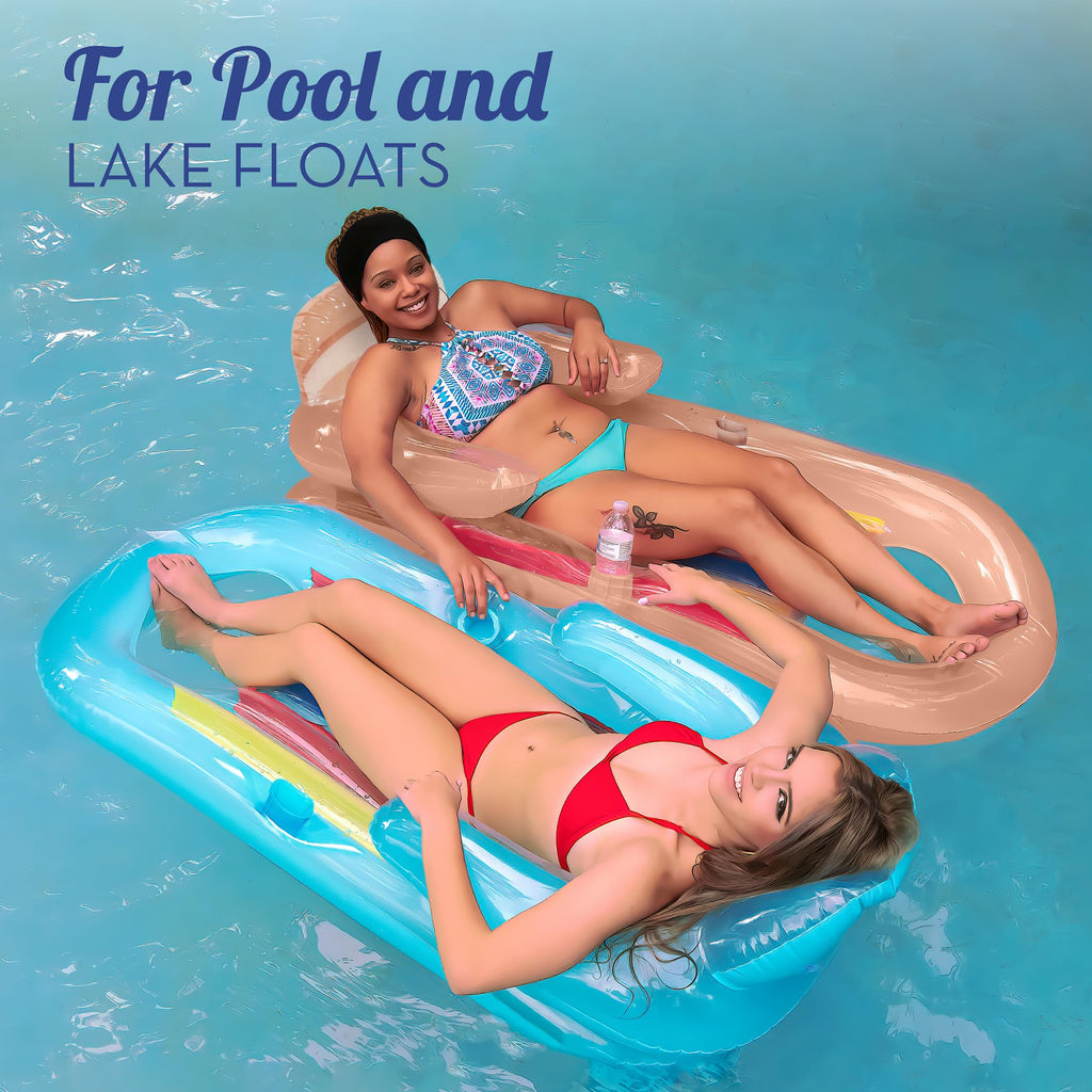 Adult Size Pool Floats Lounger with Cup Holder 2 Pack A79767