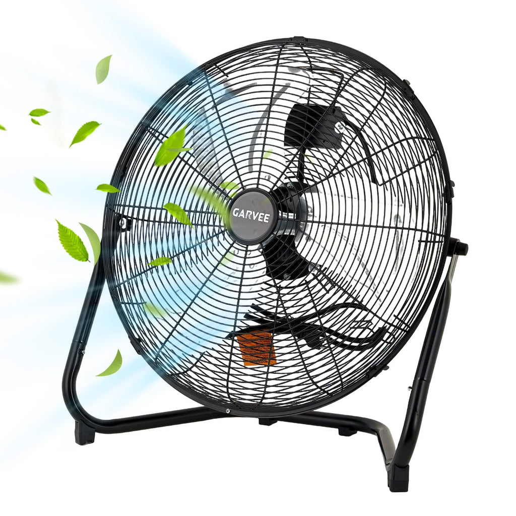 20" High Velocity Floor Fan, 4800 CFM Heavy Duty Industrial Metal Fan with 3 Speeds D1039