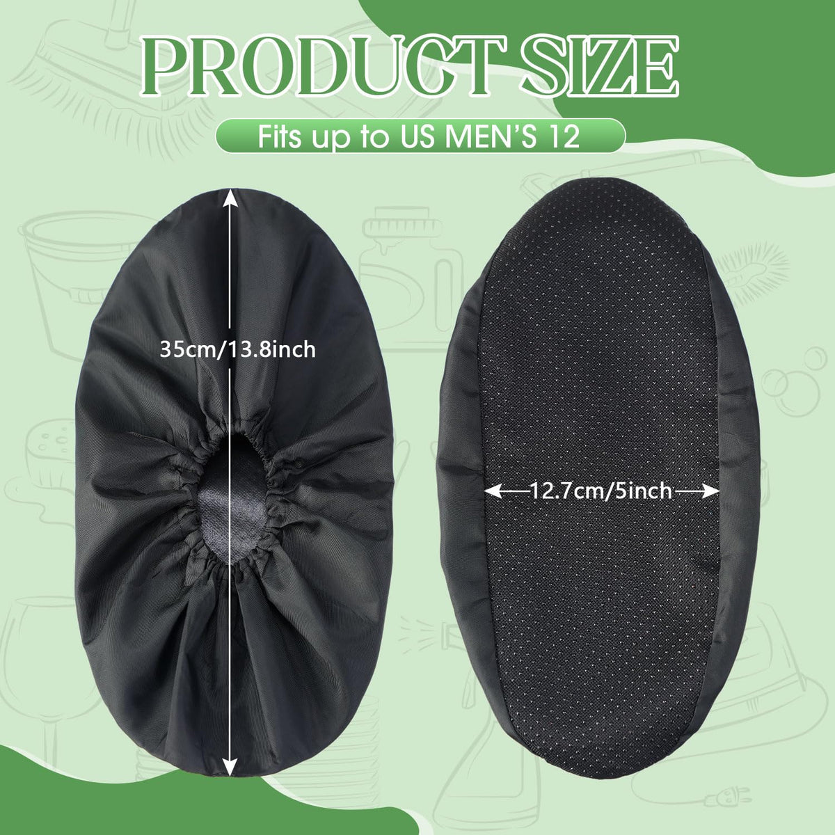 8 Pairs Reusable Waterproof Non Slip Shoe Covers X-Large C80435