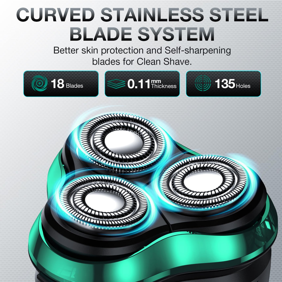Cordless Rechargeable Rotary Electric Razor with Pop-Up Trimmer B541081
