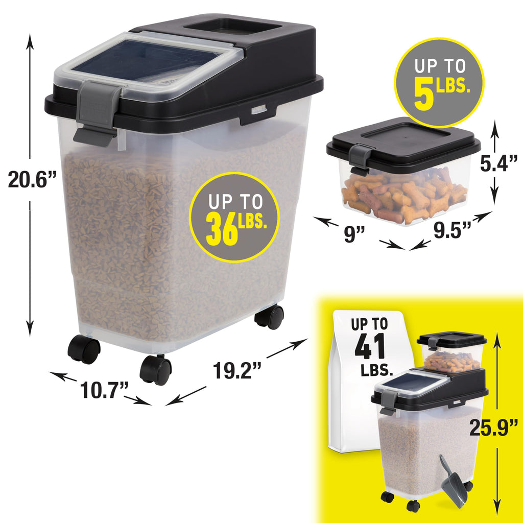 Airtight Dog Food Storage Container with Treat Container and Scoop A3721