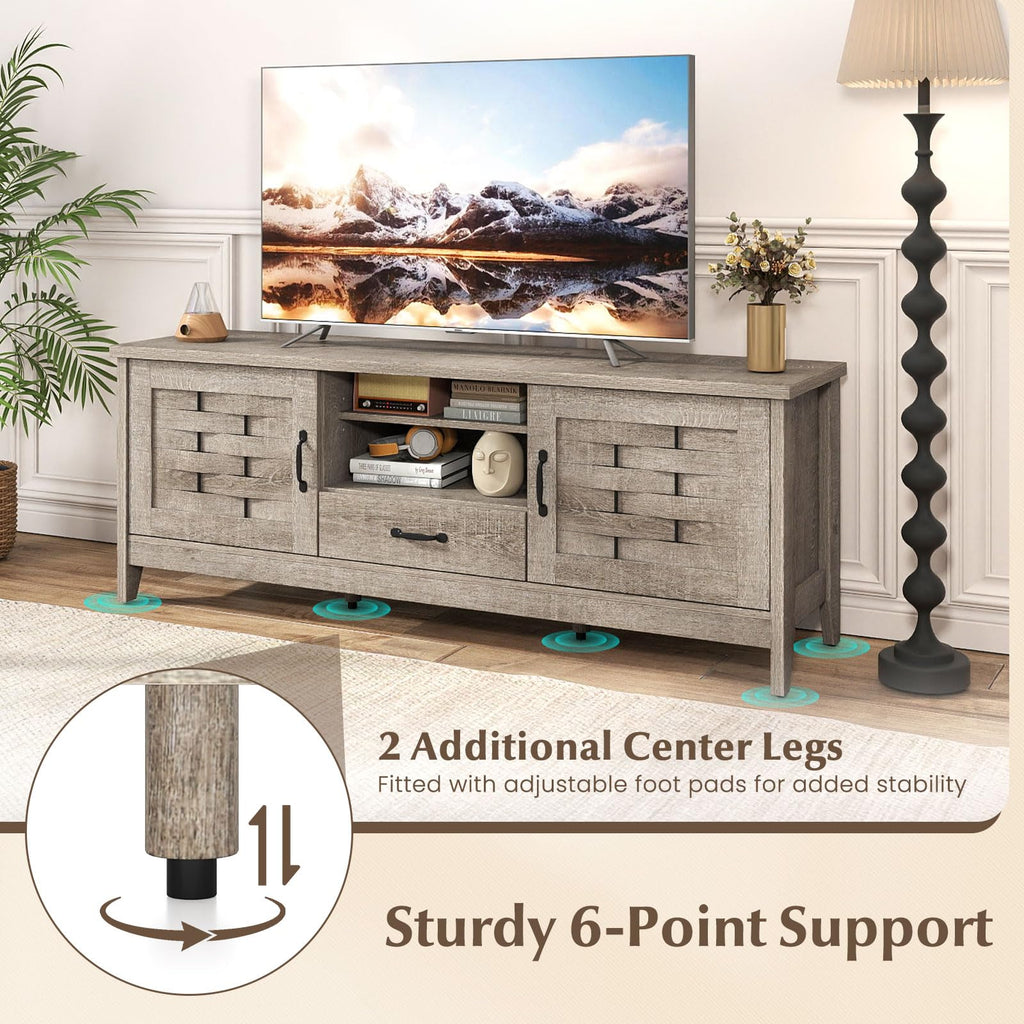 Farmhouse 59" Wood TV Stand with Storage Drawer N837751