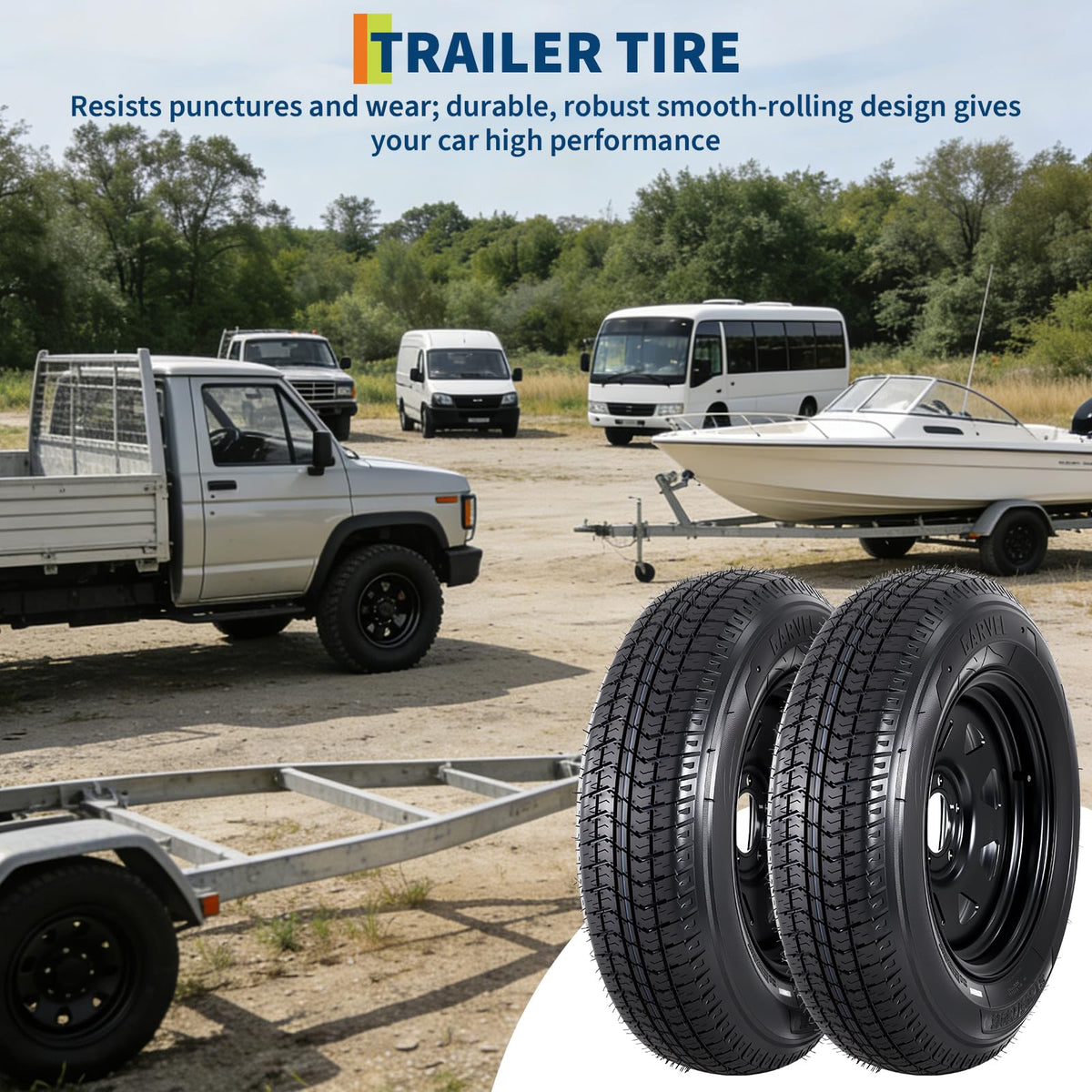 2-Pack ST205/75D15 Trailer Tires and 15" Rims A42709