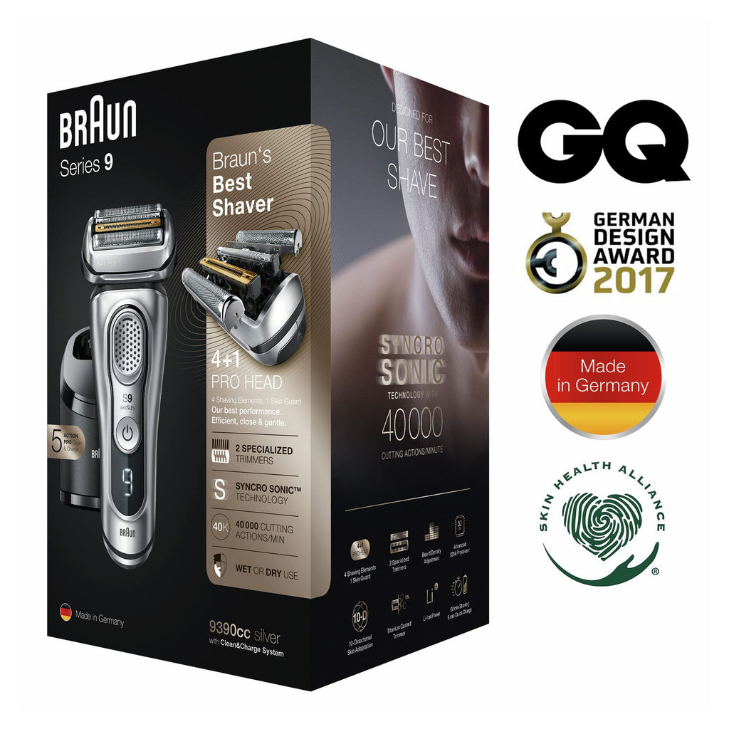 Electric Razor for Men, Waterproof Foil Shaver, Wet & Dry Shave, Silver N381