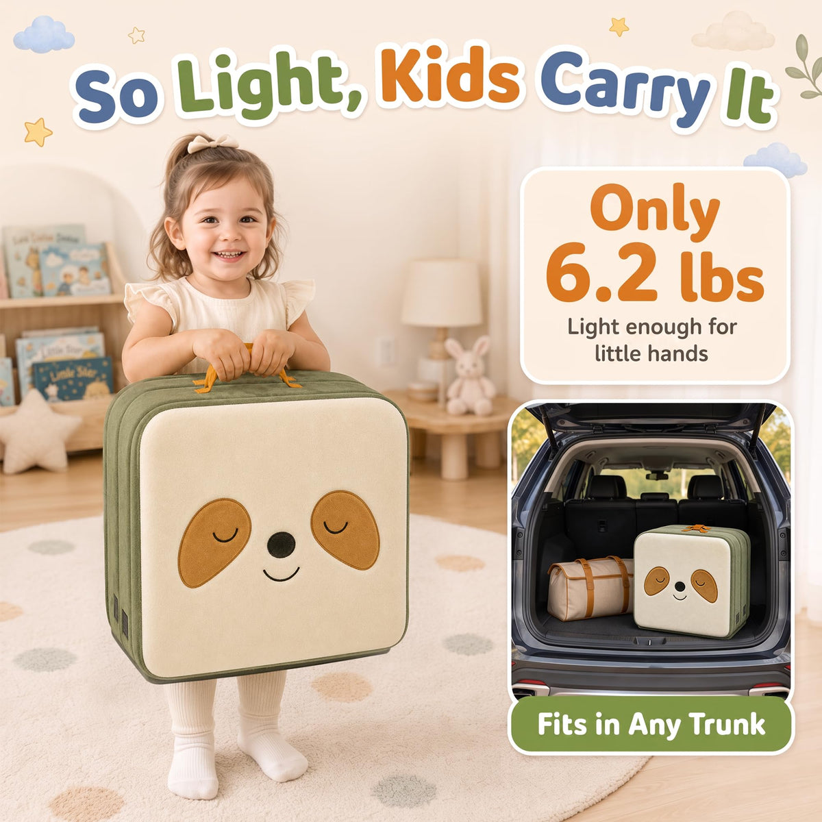 Foldable Portable Toddler Travel Bed with Pillow J25127