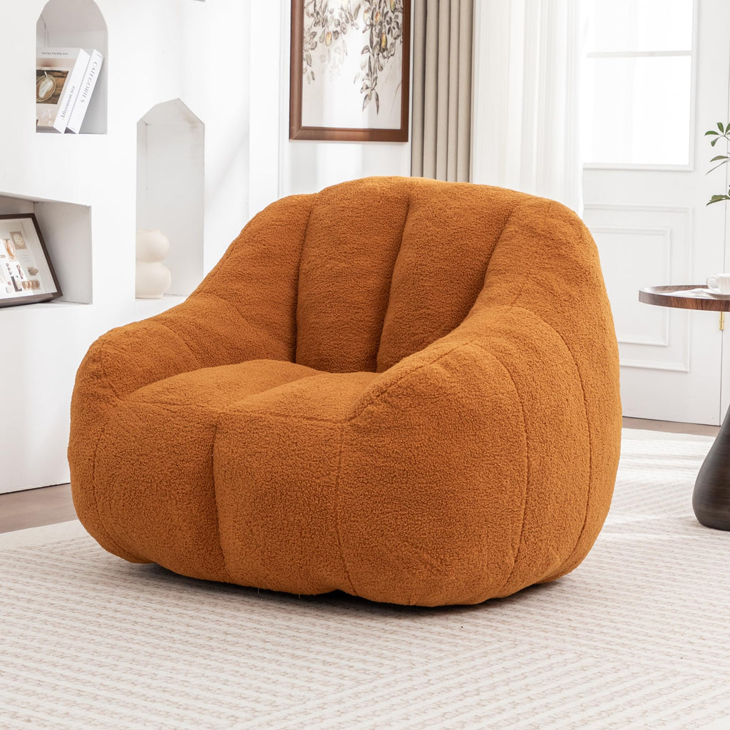 Yellow Tufted Memory Foam Bean Bag Chair O444