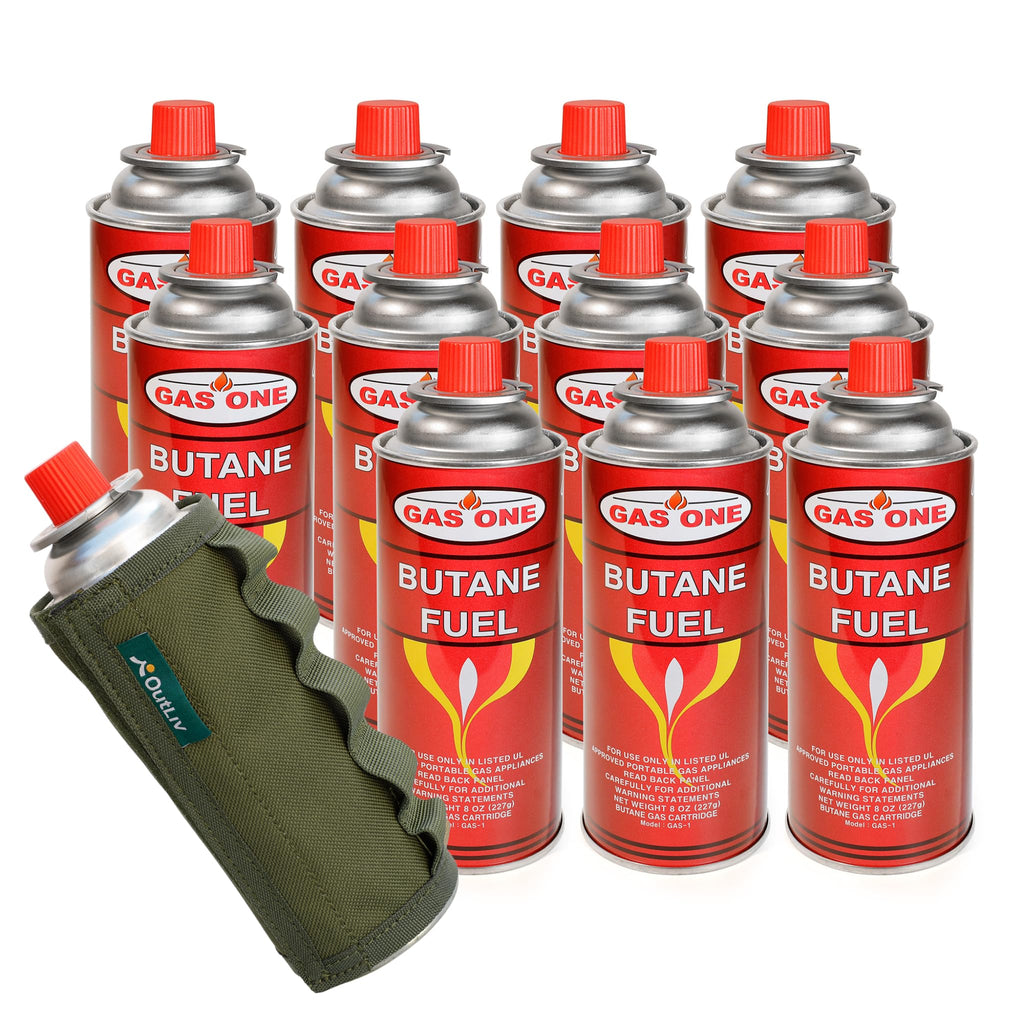 Tactical Outdoor Protective Canister Sleeve for 8oz Butane Fuel Canisters Pack of 12 Woodland Green P984