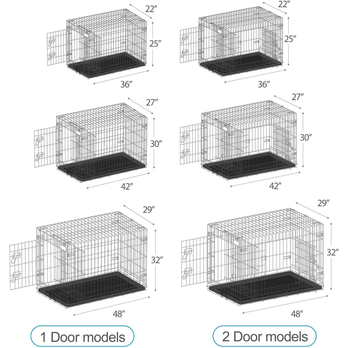 42” X-Large Heavy-Duty Dog Crate with Divider Panel U372182
