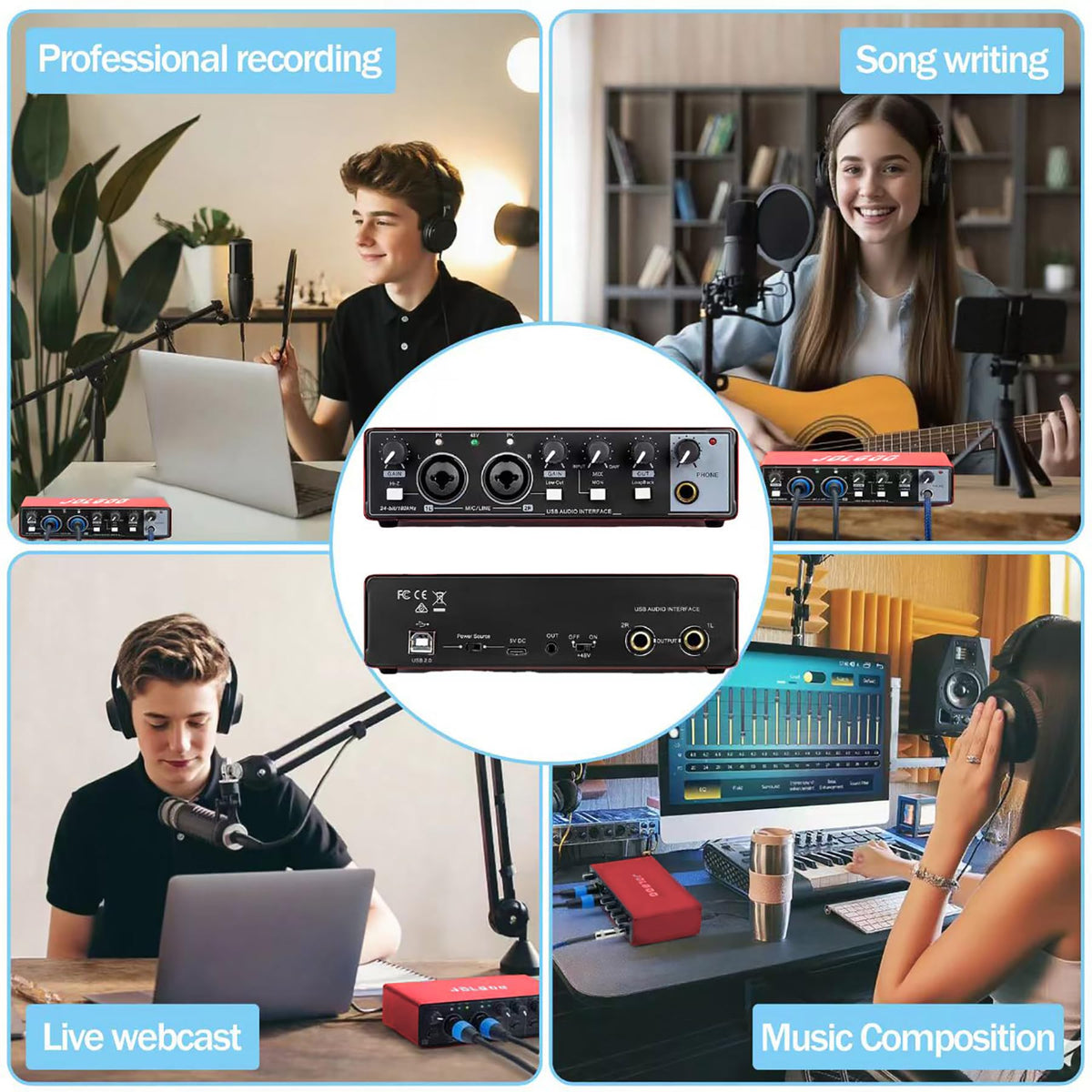 USB Audio Interface, Red 24-Bit/192kHz T784
