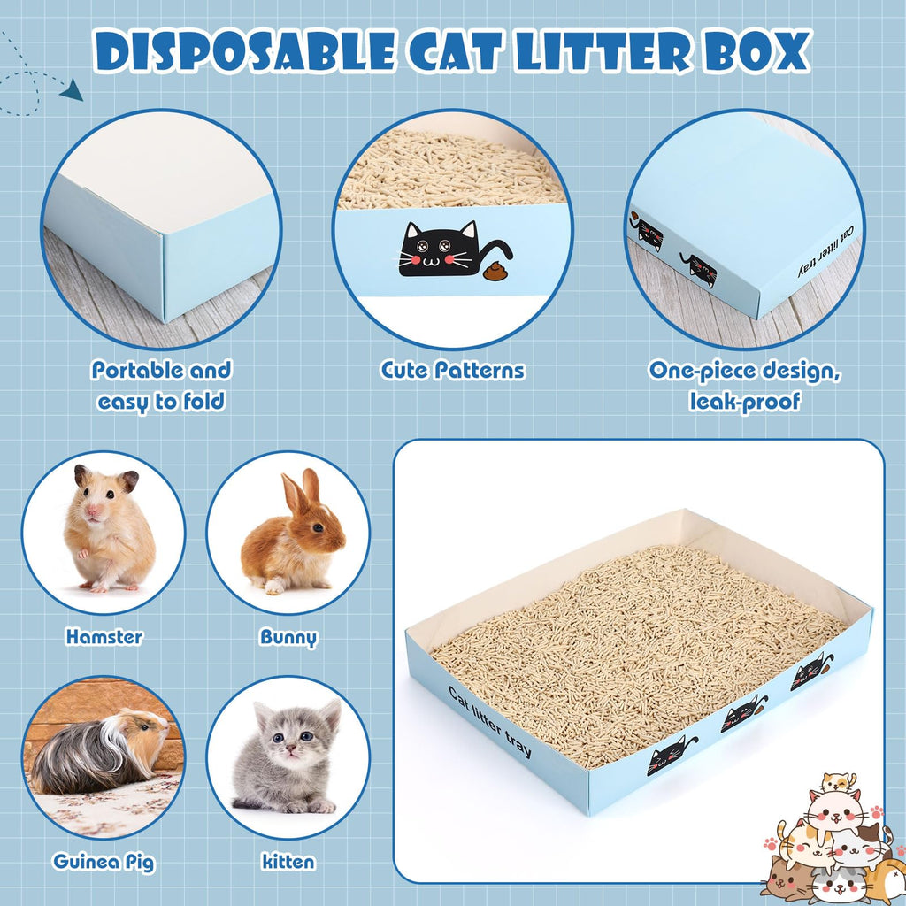 30 Pack Disposable Litter Boxes with Scoop G553