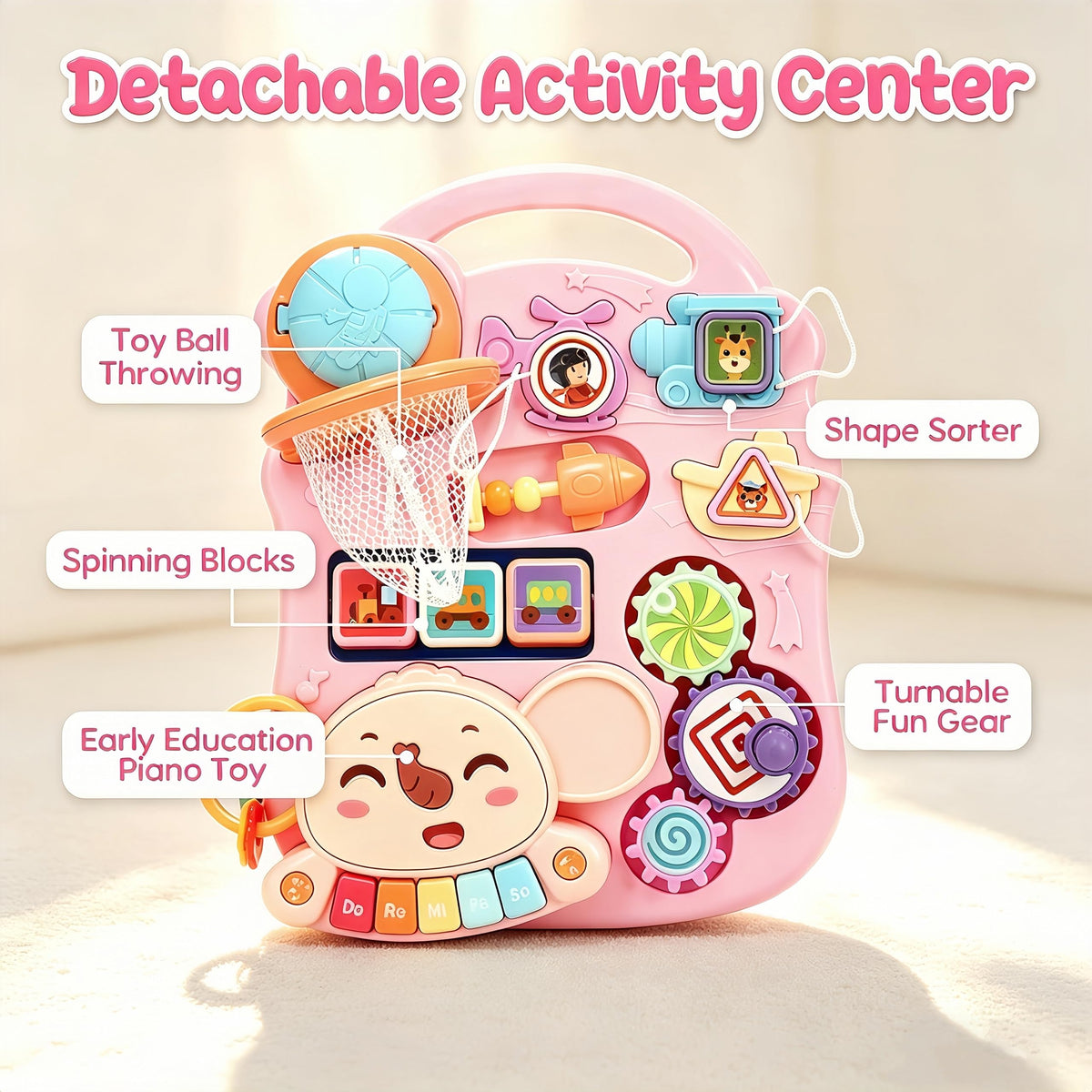 2-in-1 Baby Walker with Detachable Activity Center S848296
