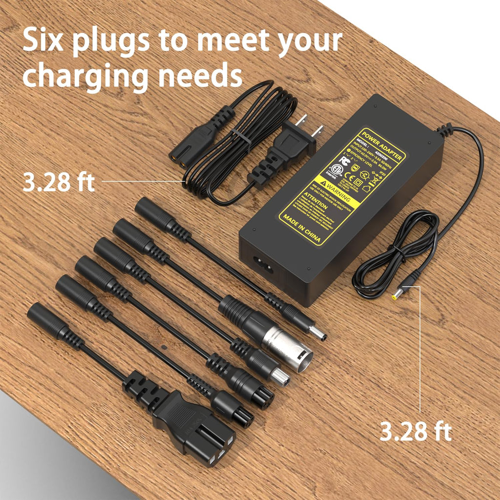 42V 2A Electric Scooter Charger with 7-in-1 Plugs M364