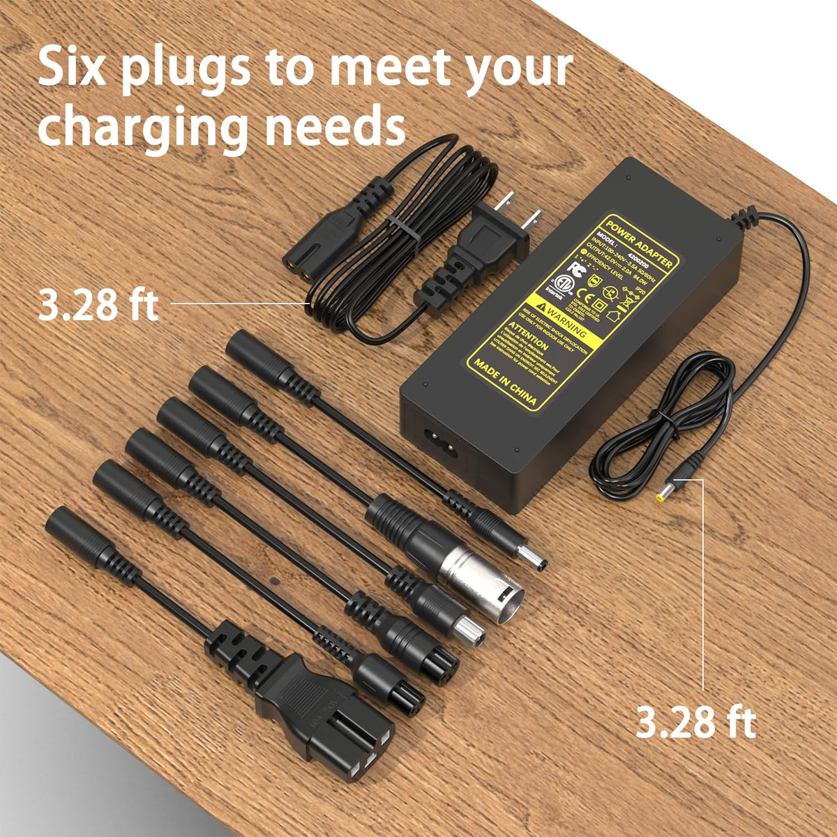 42V 2A Electric Scooter Charger with 7-in-1 Plugs M364