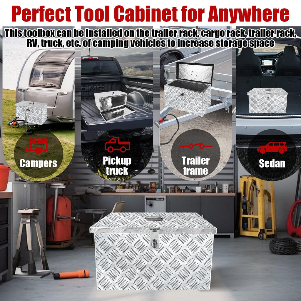 16 Inch Aluminum Waterproof Truck Tool Box with Lock and Keys Y99998