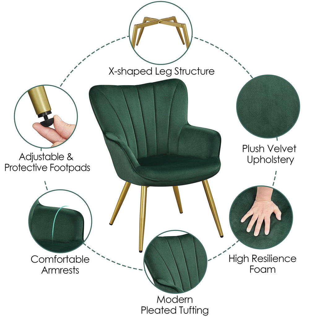 Green Upholstered Accent Chairs Set of 2 L368120