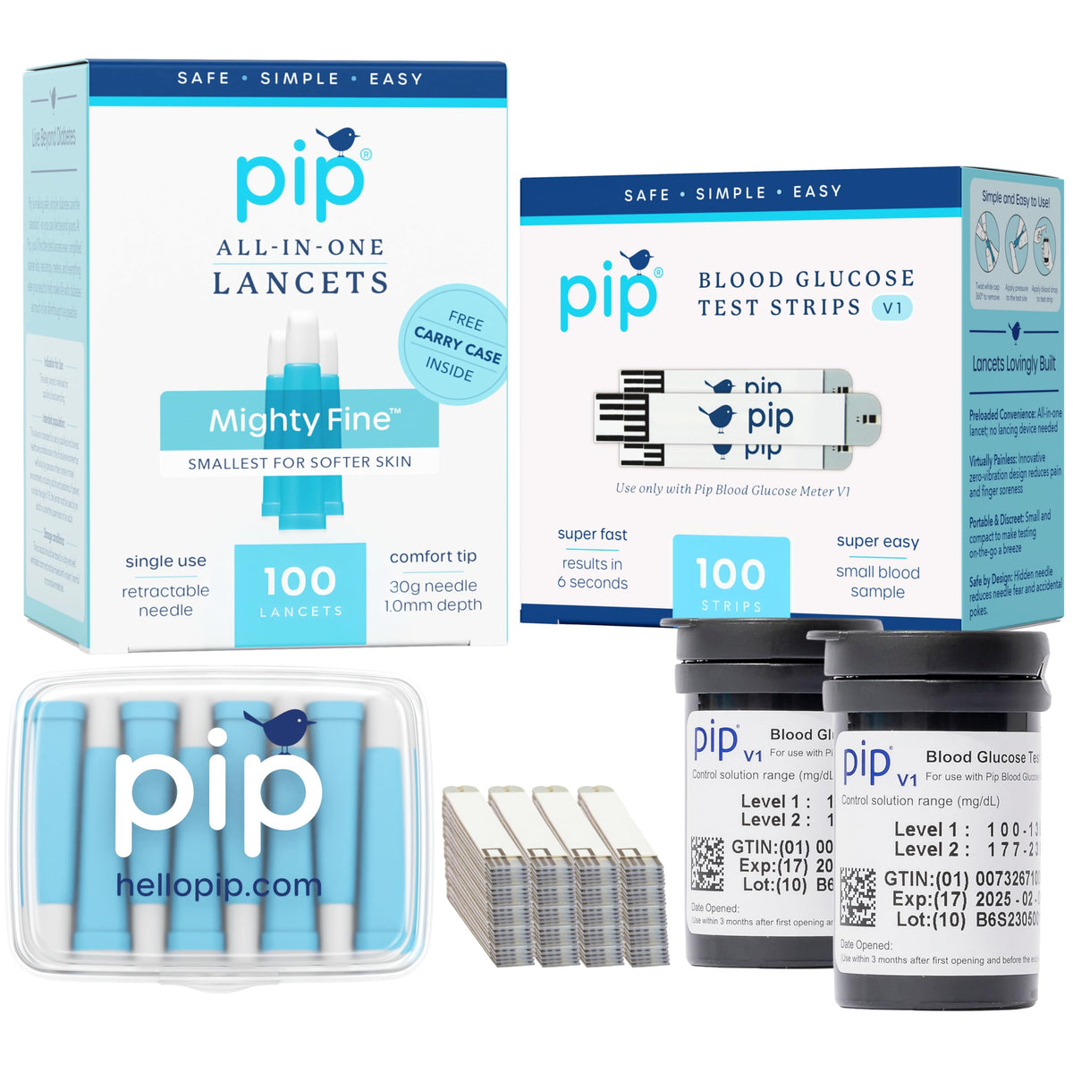 Blood Glucose Test Strips and Lancets 100 Count 30G 1.0mm S4284
