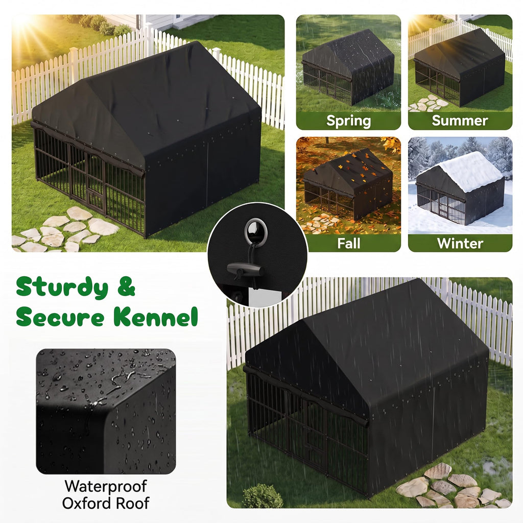 10x20 FT Heavy Duty Outdoor Dog Kennel with Roof G37331
