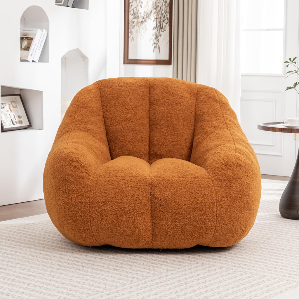 Yellow Tufted Memory Foam Bean Bag Chair O444