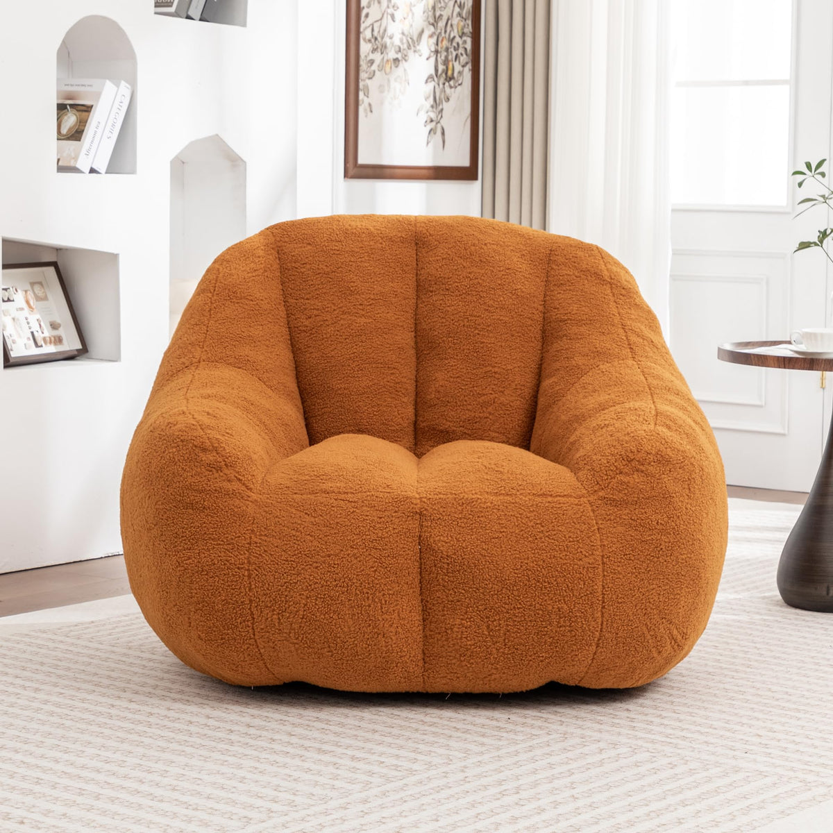 Yellow Tufted Memory Foam Bean Bag Chair O444